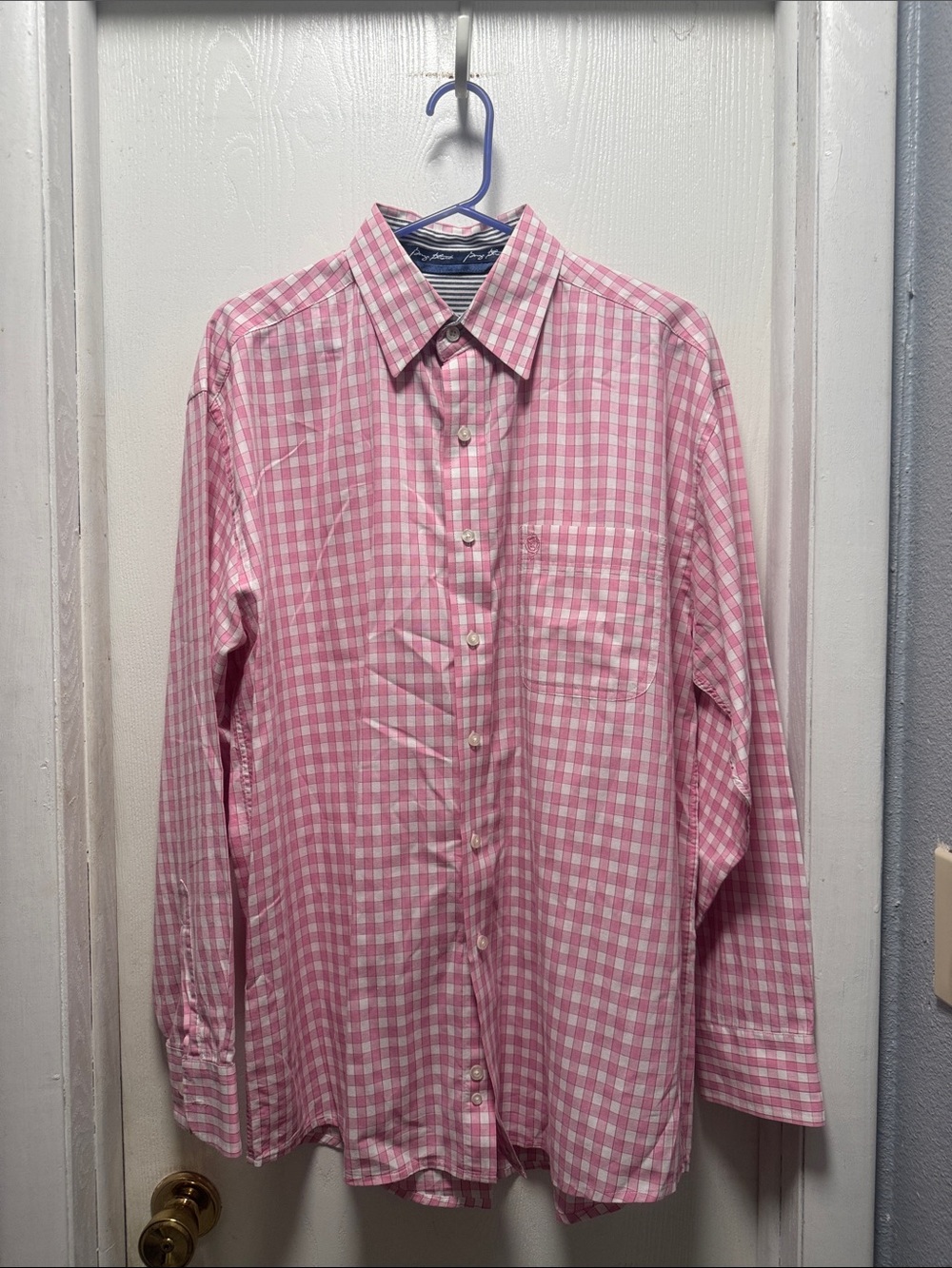 Wrangler George Strait  Men's Pink Gingham Button-Down Shirt